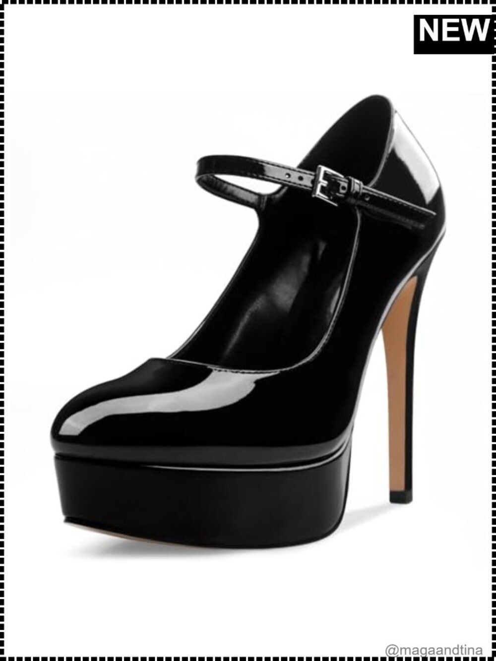 Platform Stiletto Heels Closed Round Toe Mary Jane Strap Pumps Wedding Party